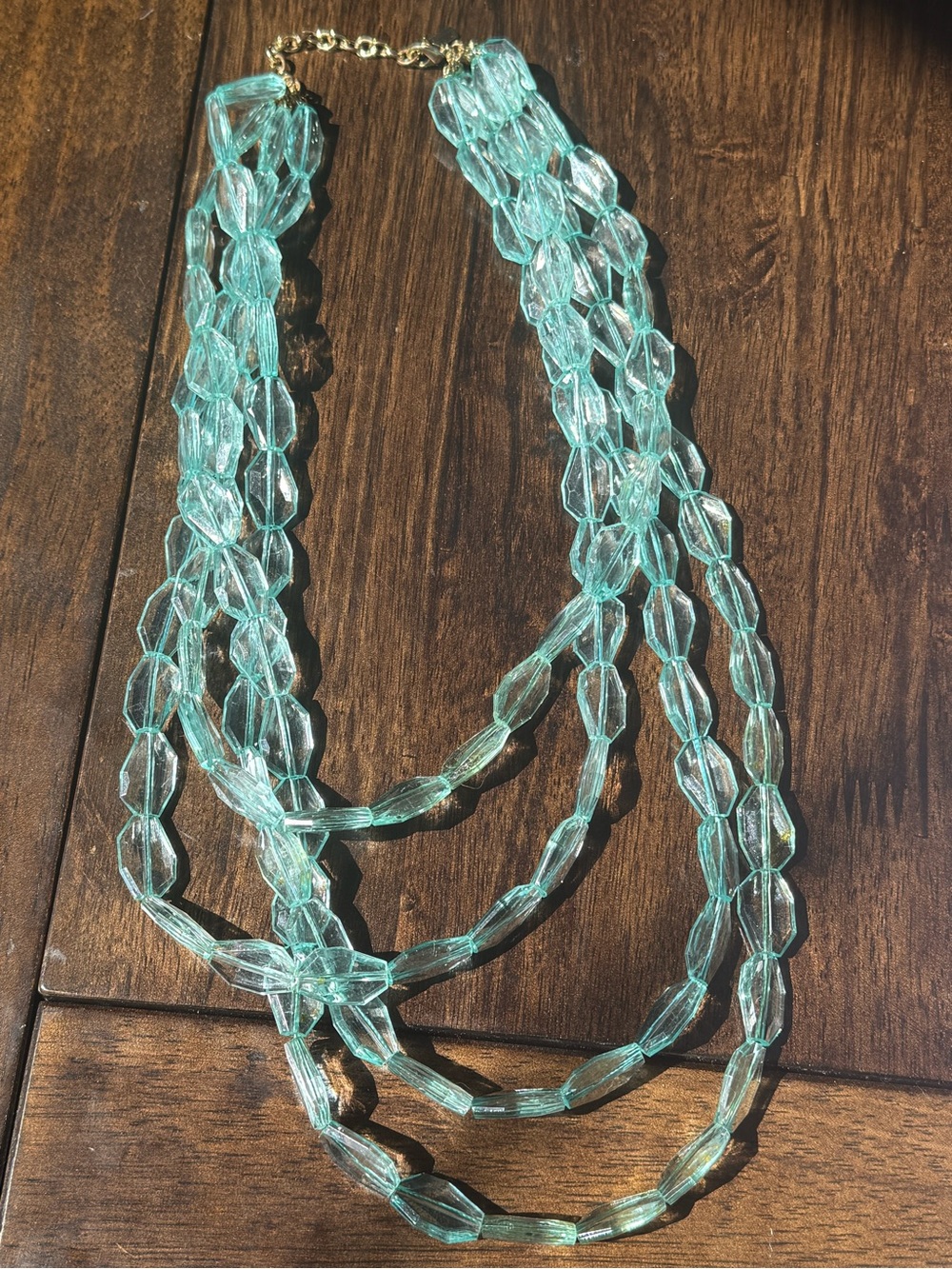 sugarfix Y2K Light Aqua Multi-Strand Beaded Necklace